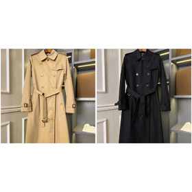 Burberry double-breasted slim-fit long trench coat with back vent-5175  